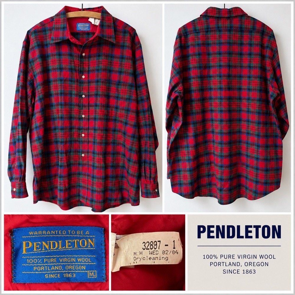 Pendleton Mens Wool Flannel Shirt XL Authentic MacDuff Tartan Plaid Red NWT